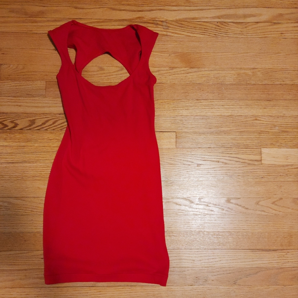 Red back cutout dress size small